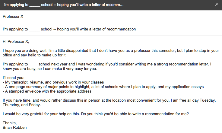Sample Email Requesting Letter Of Recommendation from takeyoursuccess.com